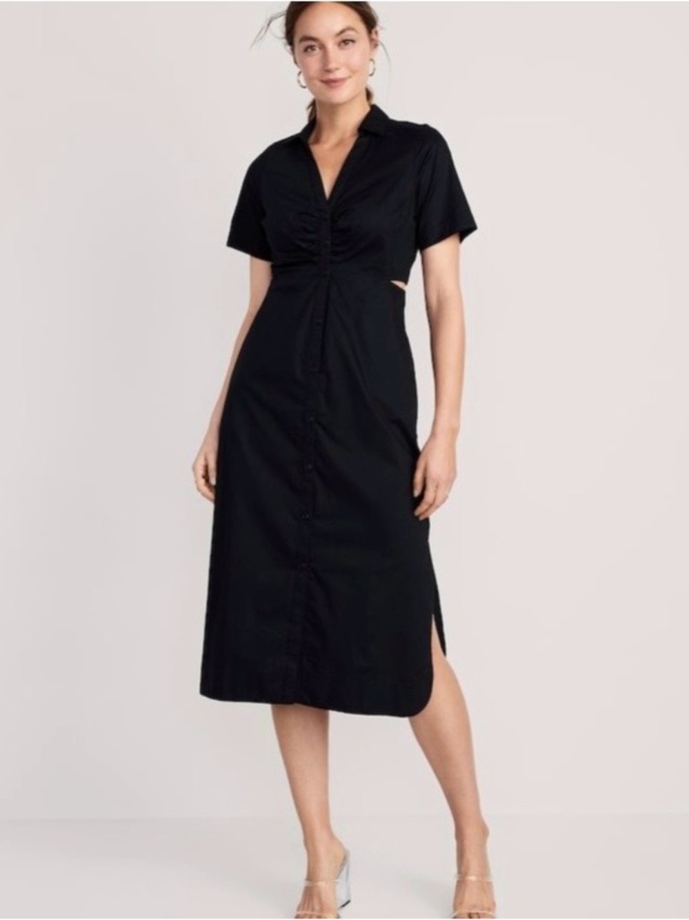 Old Navy Twist Front Midi Shirt Dress, XXL
